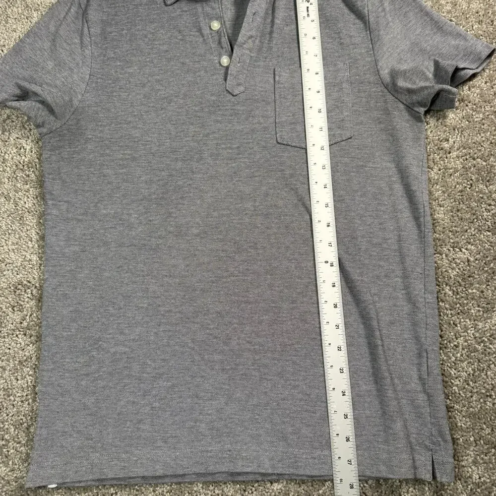Banana‎ Republic Shirt Mens Medium Gray Performance Pique Polo Golf Preppy